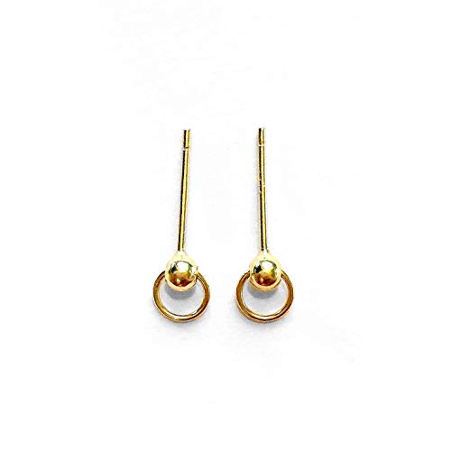 Gold Vermeil Door Knocker Stud Earrings