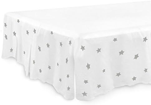 CONEY ISLAND COTTON Crib Bed Skirt Dust Ruffle SOFT Jersey Cute Best Baby Shower Gift Unisex Boys Girls star Pattern