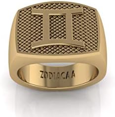 ZODIACAA Men's Zodiac Sign Reversible Ring 12 Star Constellations Unique Design Astrology Jewelry Gold Color| Great Gift idea
