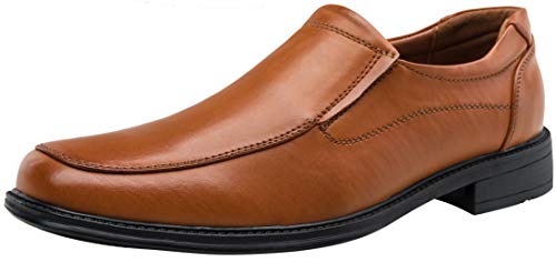 VEPOSE Men's Dress Shoes Slip On Formal Oxfords Square Toe Yellow Brown Loafer Shoes(8,Loafers-817A-Yellow Brown)