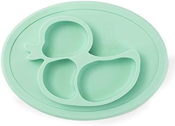 Turquoise Assiette Pour Enfants 27xx3cm Sans Bpa Et Antiderapante Assiette Alimentaire Sure Et Testee Assiette Bebe Set De Table Enfant Assiette Ventouse Pour Bebe Assiette Compartiment Assiettes Et Bols Vaisselle