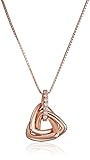 Rose Gold Over Sterling Silver Cubic Zirconia Knot Pendant Necklace, 18