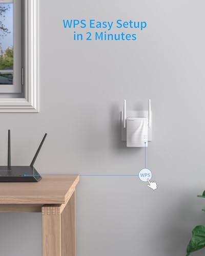 BrosTrend WiFi Extender AC1200 WiFi Booster and Signal Amplifier, 1200Mbps Dual Band Wireless Extender Signal Booster for Home Coverage Up to 1600 sq.ft. WPS Easy Setup, Wall Plug Design