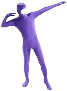 VSVO Purple Face Open Zentai Lycra Spandex Bodysuit (Medium, Purple)