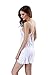 Barelove Women Sexy Lingerie Chemise Lace Babydoll Full Slip Lounge Dress Outfit (Middle, White)