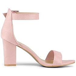 Allegra K Women's High Chunky Heel Buckle Ankle
