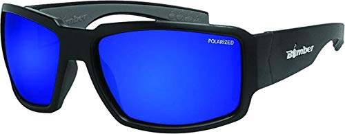 Bomber Sunglasses - Boogie Bomb Matte Black Frm / Blue Mirror Polarized Lens / Gray Foam