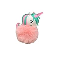 Pom Pom Faux Fur Keychain Unicorn Ball Keyring Chain for Women Bag