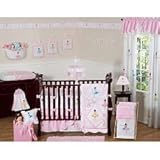 Sweet Jojo Designs Ballet Dancer Ballerina Pink and white Baby Girl Bedding 9pc Crib Set