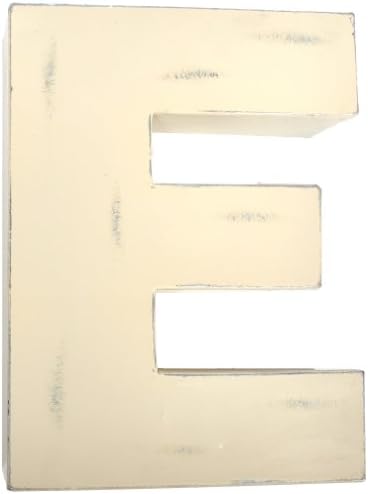Found Object Sansarif 12-Inch Solid Letter Wall Hanging, Capital E, White