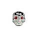 Seismic Audio - SAGA45 - Set of 3 Adjustable Fit Chrome Skull Electric Guitar Knobs with Red Eyes and Included Allen Wrench