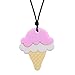 Sensory Chew Necklace for Boys & Girls - Chewlery for Autism ADHD - Oral Motor Chewing Biting Teething Needs Chewlery (Ice Cream - 2pcs)