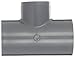 GF Piping Systems PVC Pipe Fitting, Reducing Tee, Schedule 80, Gray, 1-1/4