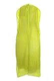 Lime Wedding Gown Travel & Storage Garment Bag By Bags For Less – Soft, Breathable, Durable, Rip & Water Resistant Material – Large Size With 10’’ Gusset – Clear Vinyl Pouch For Labeling