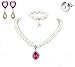 PinkSheep Jewelry Sets for Little Girl, Necklace Bracelet Ring Set, Princess Dress Up (Pearl)