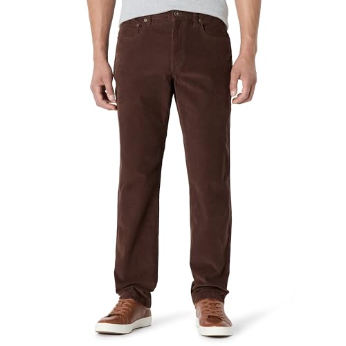 Amazon Essentials Men's Straight Fit 5 Pocket Corduroy Pant, Rich Hazel, 28W x…