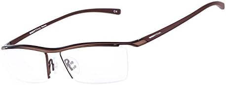 Bertha Men Z Pure Titanium Semi-rimless Eyewear Business Optical Glasses Frame 8189
