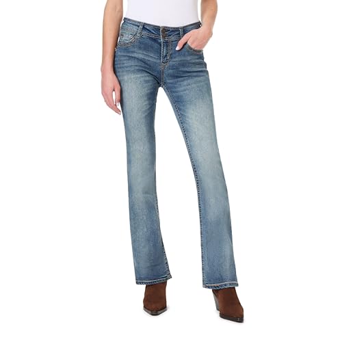 WallFlower Women's Luscious Curvy Bootcut Mid-Rise Insta Stretch Juniors Jeans…