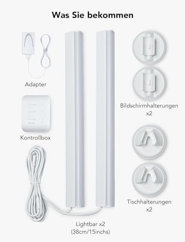 Govee RGBIC Light Bars, 15 Inches WiFi TV Backlight with Double Light Beads, Smart Light Bars with Multiple Placement Options Suitable for 45-70 inch TVs, Work with Alexa and Google Assistant, White