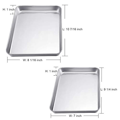 Baking Sheet Pans for Toaster Oven, Small Stainless Steel Cookie Sheets