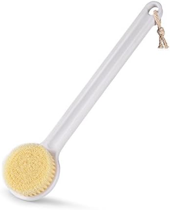 Kadea BR1 Bath Brush For Dry Skin Brushing With Natural Boar Bristles And A Long Handle - Body Brush For Skin Exfoliating(white)