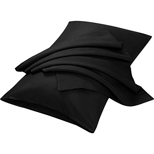 sourcing map 2 Packs Pillow Cases Double Brushed Microfiber Pillowcases - Envelope Closure, Pillowcases Covers Black 35 x 50cm โ image 1