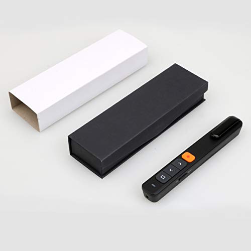 KTPYRP Wireless Presenter, Hyperlink Presentation Clicker Remote Control Pointer with Clip and USB Receiver for Presentation Teaching and Meeting (Black)