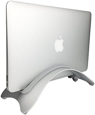 ABIENTOT MacBook Stand, Vertical Laptop Stand, Arc MacBook Pro Stand, Space-saving Vertical Laptop Holder for Apple notebooks (Silver)