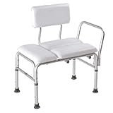 Carex Deluxe Padded Tub Transfer Bench - Shower Bench with Height Adjustable Legs - Convertible to Right or Left Hand Entry