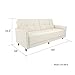 DHP Andora 76 Inch Futon Sofa Bed in Faux Leather, Modern Upholstered Couch Sleeper with Button Tufted Back and Seat, Full, White