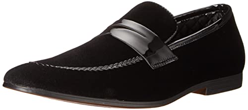 Steve Madden Mocassin Croissant pour Homme, Velours Noir, 44 EU, Black Velvet, 44 EU