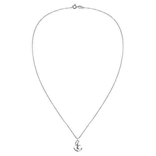 AeraVida Nautical Rope and Anchor .925 Sterling Silver Necklace