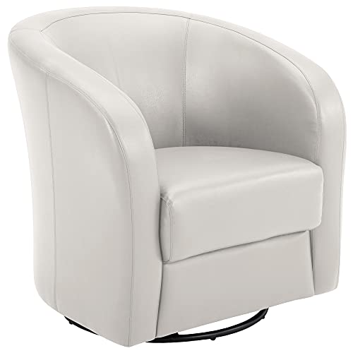 CHITA Swivel Accent Armchair, Faux Leather Living Room Club Chair with