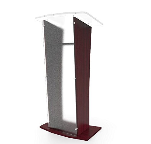 FixtureDisplays Wood Podium with Frost Acrylic Front Panel, 48