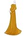 Saslax Women's Off Shoulder Ruffle Maternity Slim Fit Gown for Photography Maxi Dress