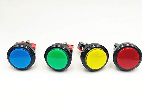 BLS 4 Pcs Panel Mount Round Head SPDT 5 Pin Momentary Game Push Button Switch