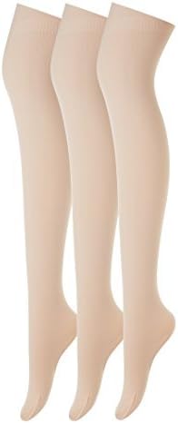 Young Adult Kids 3 Pairs Ballet Dancing Transition Convertible Tights for Dance Girls