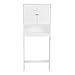 Giantex Over-The-Toilet Storage Cabinet, 3-Tier Freestanding Bathroom Rack w/Slat-Door Cabinet & 3-Position Adjustable Shelf, Space-Saving Storage Organizer for Bathroom, Washroom, Laundry Room