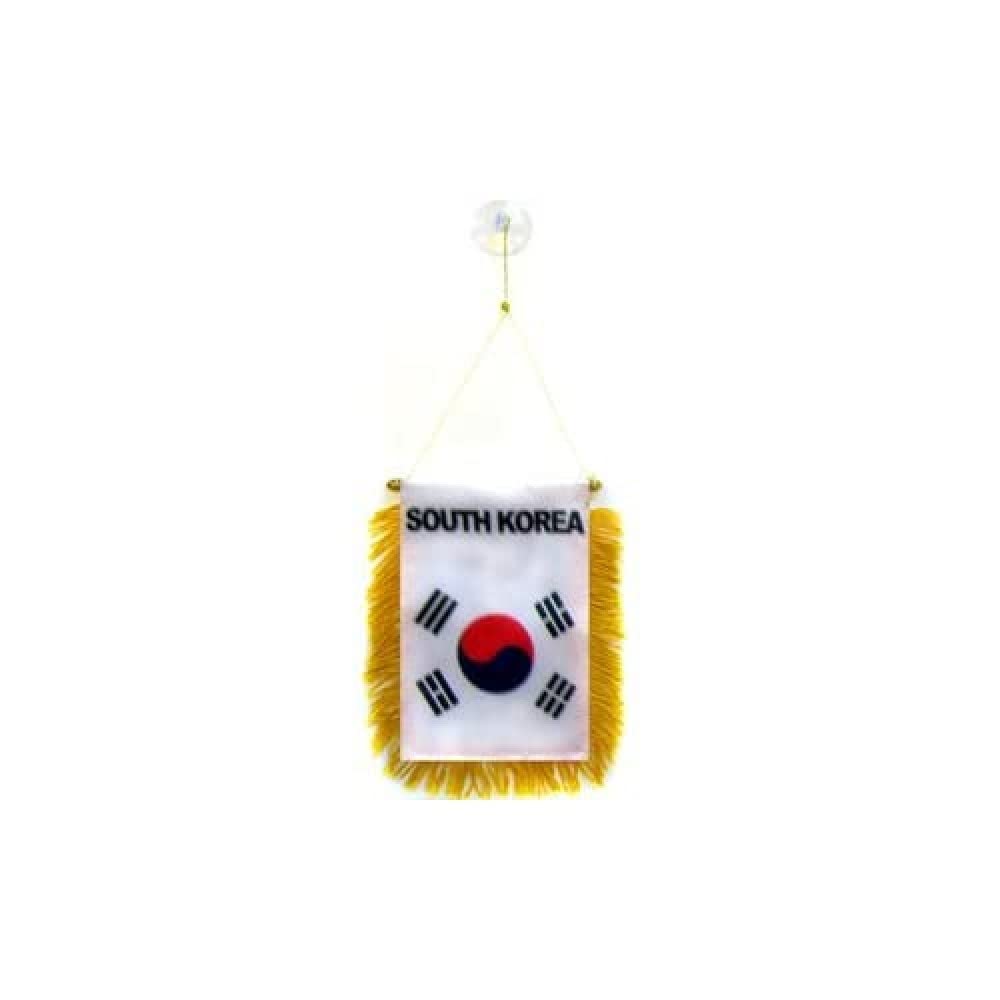 AZ FLAG - South Korea Mini Banner - 6'' x 4'' - 100% Polyester South Korean Small Pennant for Car - Double-sided Flag with Suction Cup Hanger — image 1