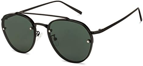 John Jacobs Full Rim Aviator Shape Large Men and Women Sunglasses (56, Black)