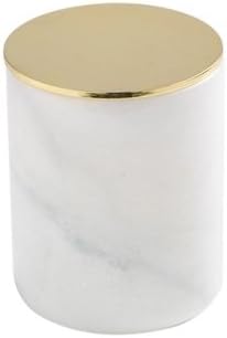 Marble Table ware Coffee Cup Candle Holder with Lid for Home Décor /Gift (White)