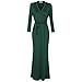 SUNNOW Womens Sexy Ladies Deep V Neck Party Dress Maxi Long Evening Dress (XL, Dark Green)