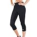 Junlan Women Weight Loss Pants Neoprene Exercise Leggings Sauna Suit Body Shaper Hot Sweat Slimming Capri Workout (Black Sauna Pants, 3XL)