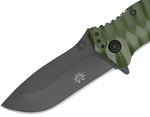 Off-Grid Knives - Rapid Fire Ranger - Camping & Hunting Knife, Cryo Japanese AUS8 Blade with Olive Drab G10 Scales & All-Position Mounting Clip, Survival, Hiking, Fishing, Boating, Prepper, Bushcraft