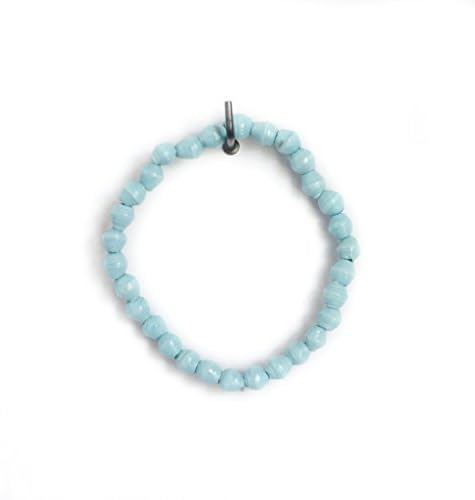 Recycled "Mini" Paper Bead Friendship Bracelet Made with Love in Uganda, Light Blue