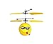 Hobbylane Infrared Sensor Mini Aircraft,Hand Induced Flight Helicopter as Kid's Toy,Cartoon Expression Emoji Balls RC Toys for Kids Teenager with USB Charger (Smug)