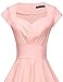 GownTown Womens Dresses Party Dresses 1950s Vintage Dresses Swing Stretchy Dresses, Pink, Small