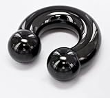 316L Black PVD Coated Surgical Steel Circular Barbell Horseshoe 0g