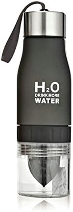650ml H2O Water Bottle Portable Health Juice Lemon Fruit Infuser Squeezer Cup - Create Your Own Naturally Flavored Fruit Infused Water, Juice, Iced Tea, Lemonade & Sparkling Beverages, Black