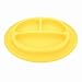 Heathybaby Silicone Mini Placemat + 2 Spoons - BPA Free - Improved Non-slip Suction - Baby Table Place Mat for Babies, Infants, Toddlers, Kids - Fit Most Highchair Trays (Yellow)